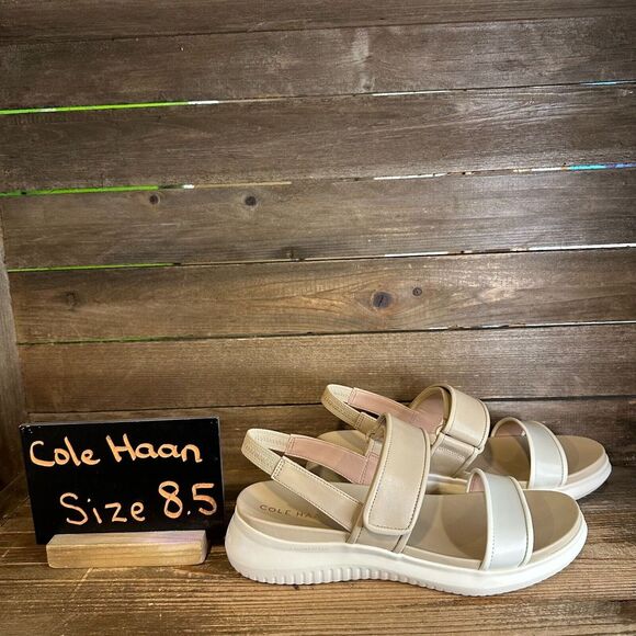 New NIB Womens Cole Haan Zerogrand Meritt Leather Strappy Sandals‎ Size 8.5 B - Picture 1 of 6